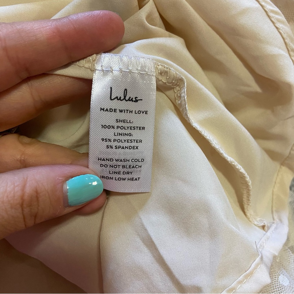 Lulu's Cream Polka Dot Midi Dress - Picture 2 of 11